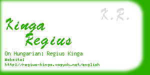 kinga regius business card